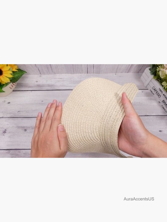 6 Pack Packable Ponytail Straw Sun Hats with UPF 50+ main image 5